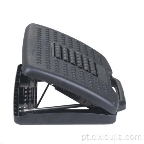 apoio para os pés de massagem de plástico preto ajustável de altura